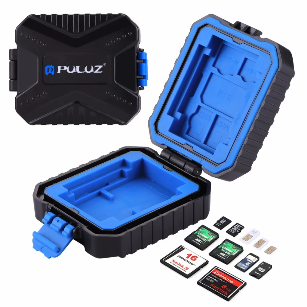 PULUZ 11 в 1 чехол для карты памяти 3SIM+ 2XQD+ 2CF+ 2TF+ 2SD карты