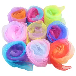 Чистый цвет шифоновый градиентный маленький шарф Танцевальное представление детский сад специальный цвет подарок шарф маленький