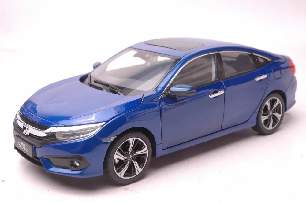 1:18 литая модель для Honda Civic 2016 MK10 синий седан игрушечный автомобиль из сплава