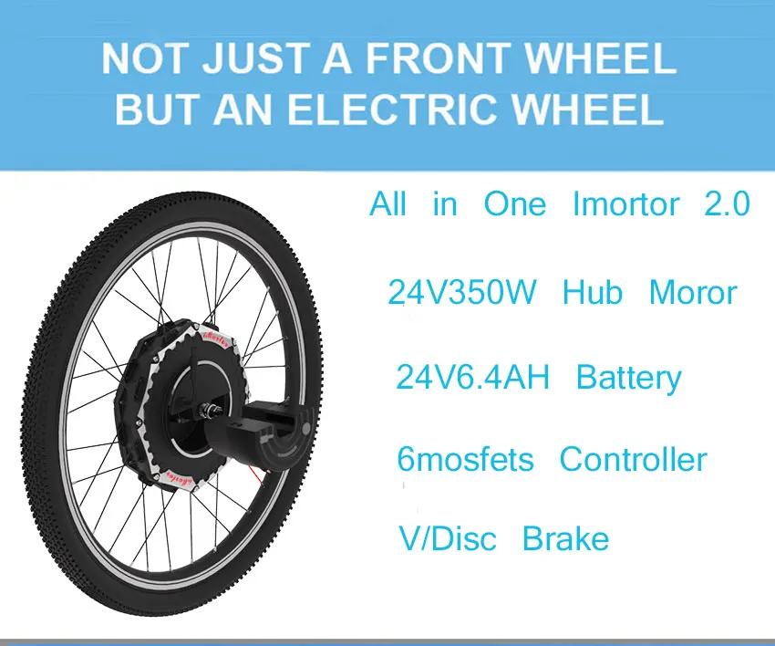 Best Electric Wheel 24V350W Motor Wheel with 2 Battery Electric Bicycle Conversion Kit for 26" 27.5" 700C Front Wheel Hub Motor 4