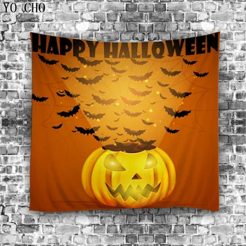 

YO CHO Beach Towel Blood Blanket blood Hippie Mat Pumpkin Witch Wall Carpet 3d funny featured Wall Hanging halloween tapestry
