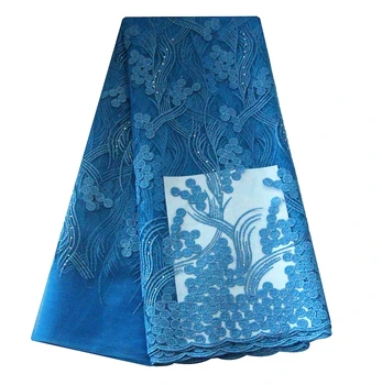 

Free shipping cheap tulle net lace 2019 turquoise blue african lace fabrics with stones plain french lace fabric for women
