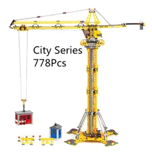 CX 02069 778 Pcs Modelo kits de construção Compatível com Lego 7905 Série cidade Do Edifício Guindaste Definir Tijolos figura brinquedos para crianças