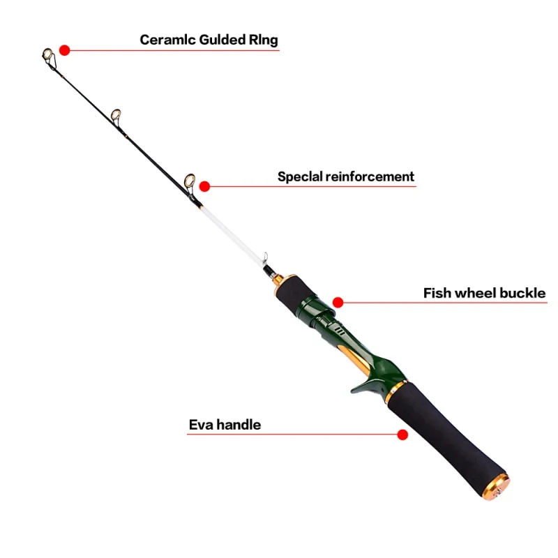 Высокое качество, зимняя креветка, ледяная удочка, удочка, зимние удочки, спиннинговое литье, 3 секции, рыбная удочка, 60 см, 70 см, 80 см