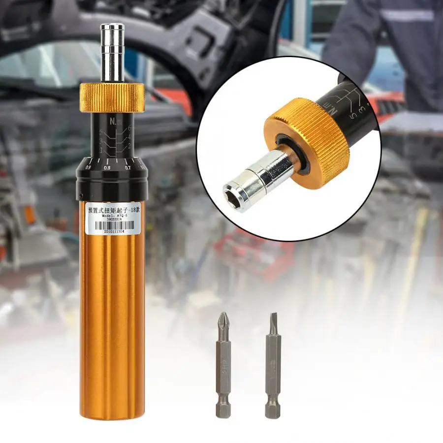 

Alloy Steel Preset Type 1-6N.m Adjustable Torque Screwdriver Handheld Maintenance Tool Hand Tool Torque Screwdriver