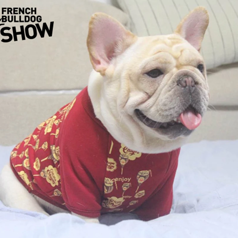 

[MPK Store] French Bulldog Clothes, Spanish Lollipop Pet T-Shirt for Chubby Dogs, Fat Dog Clothes, English Bulldog Costume