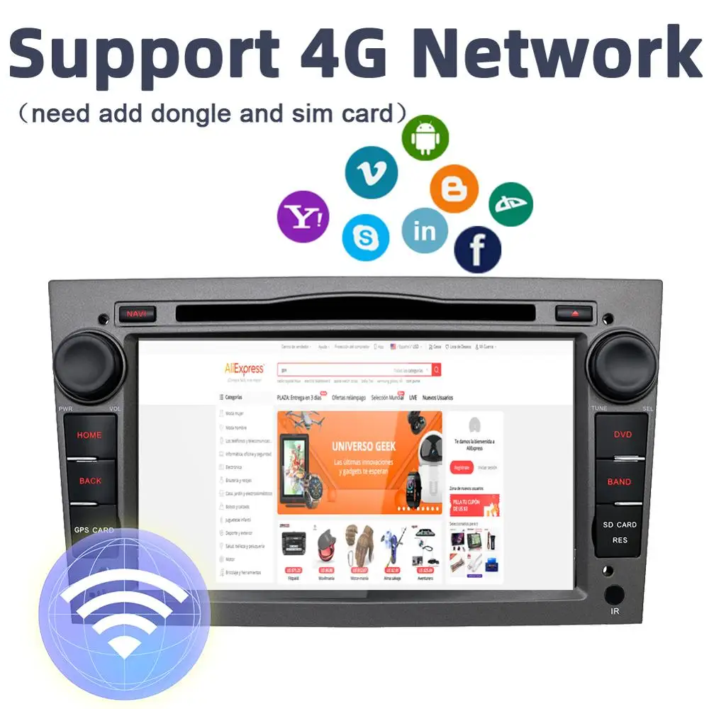 Best car multimedia Android 9.0 2Din Car DVD AUTORADIO NAVIGATION For Vauxhall Opel Astra H G Vectra Antara Zafira Corsa WIFI 3/4G BT 2