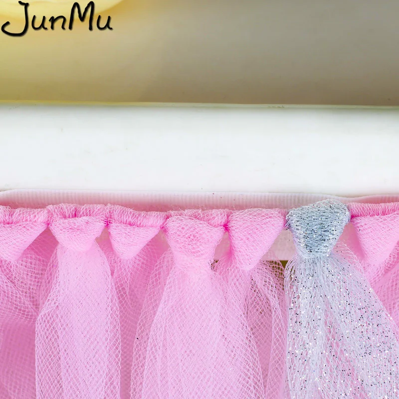  Lace Tulle Table Skirts High Chair Decor Baby Shower Decorations for Boys Girls Party Set 1st Birth