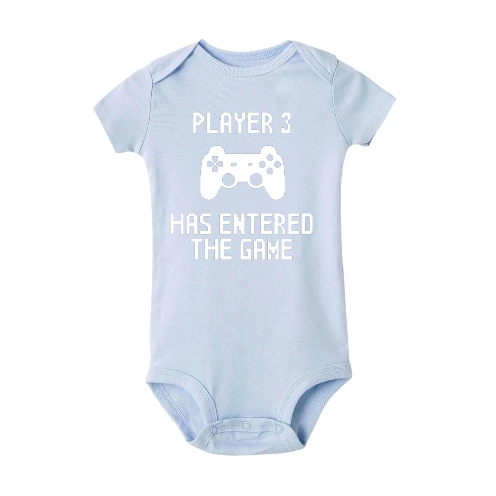 Player 3 Has Entered The Game Baby Newborn Boys Girls Bodysuits Summer Infant Toddler Jumpsuits Onesie Outwear 0-24Months