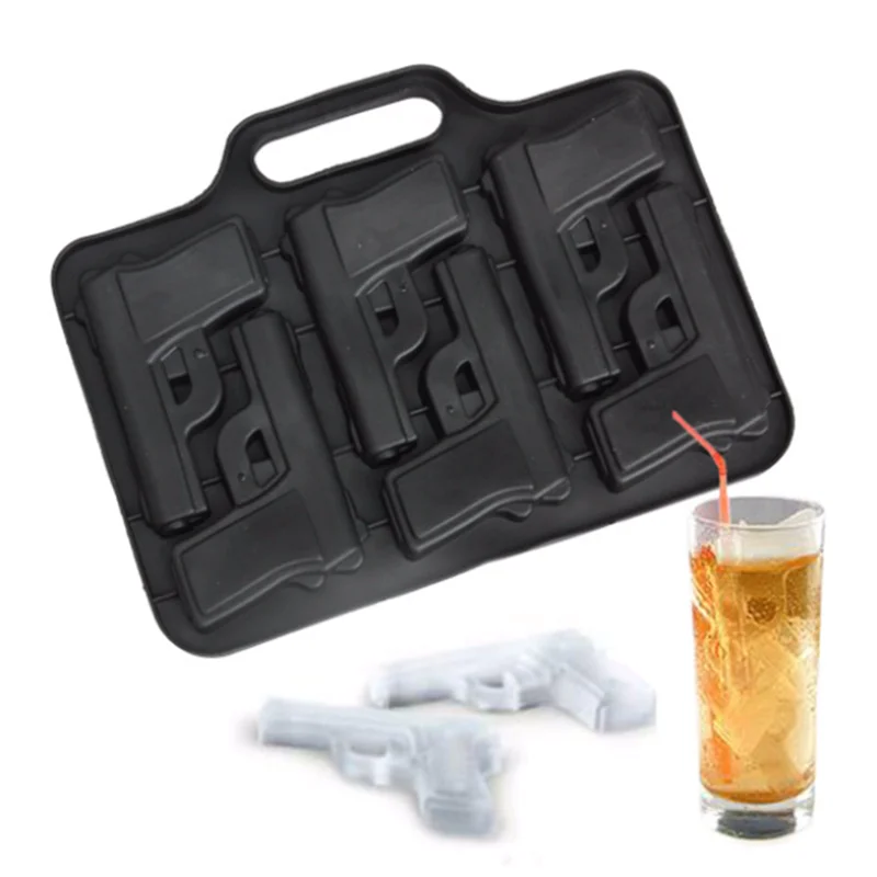

Funny Ice Cube Mold Plastic Large Ice Cream Tub Set Tools Gun Shaped Ice Cube Tray Mould for Party Drink Whiskey Random Color