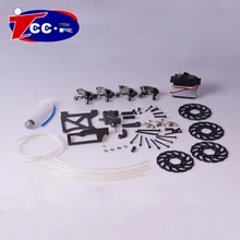 Baja 4 Wheel hydraulic brake kit for1/5 HPI baja 5B Parts KM ROVAN