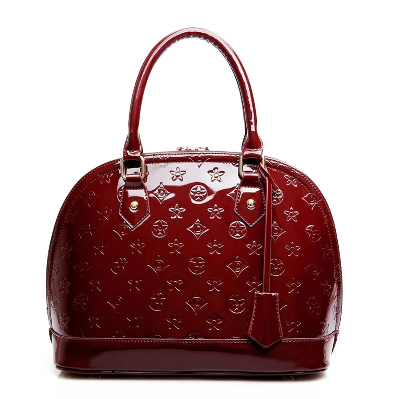 

2018 Famous design appliques lacquer Zipper opening shell bag fashion hard shoulder bag anti-theft casual Women's handbags