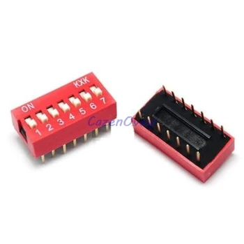 

10pcs/lot Slide Switch 1 2 3 4 5 6 7 8 9 10 12 Bit 2.54mm Position Way DIP Red Pitch Toggle Switch Red Snap Switch