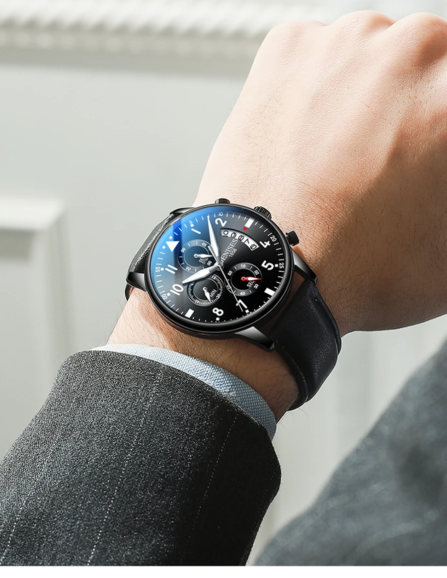 JENISES мужские часы лучший бренд класса люкс кварцевые часы мужские модные военные водонепроницаемые спортивные часы с хронографом Relogio Masculino