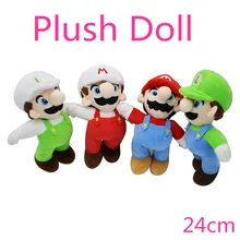 25cm Super Mario Bros Luigi Plush Toys Soft Stuffed Dolls For Children Super Mario Stand Mario Brother Stuffed Toys