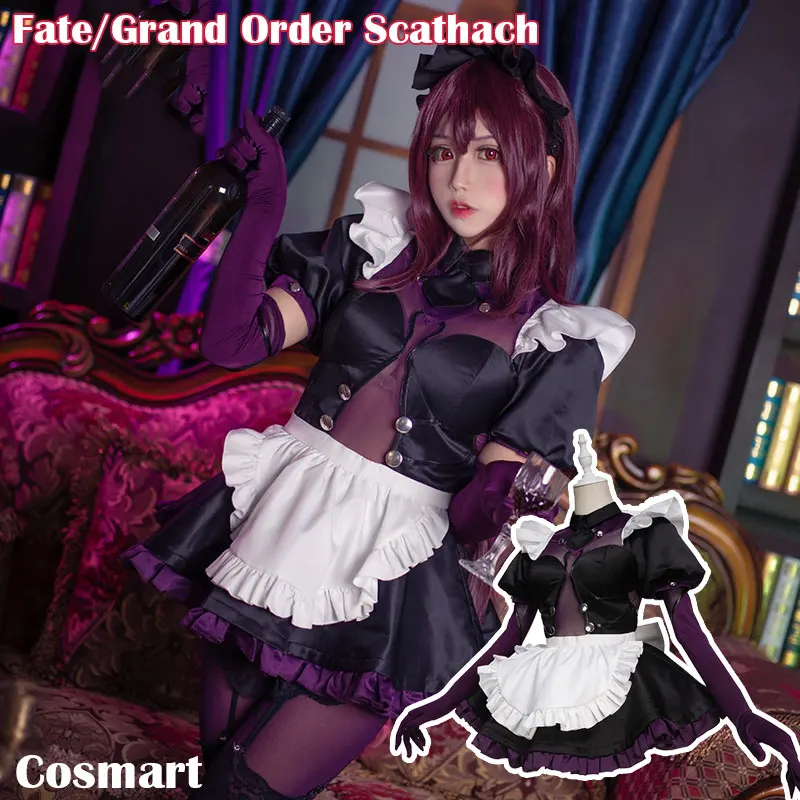 

Fate/Grand Order FGO Scathach Cosplay Costume Scathach Maid Uniform Dress Halloween costume For Women Free Shipping