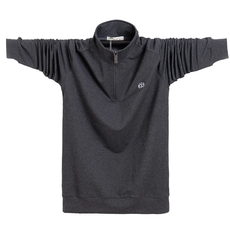 

2019 T Shirt Men Autumn Winter Long T-shirt Embroidery Design T-shirt Slim Fit Loose Casual Cotton T Shirt Male Big Size 5XL 6XL