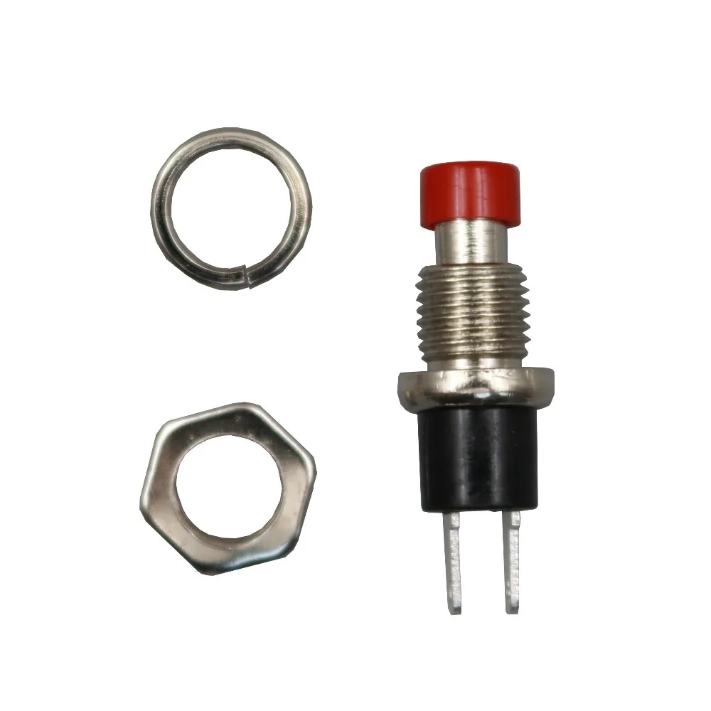 

10Pcs Lockless On/Off Push Button Switch Press the Reset Switch Red PBS-110