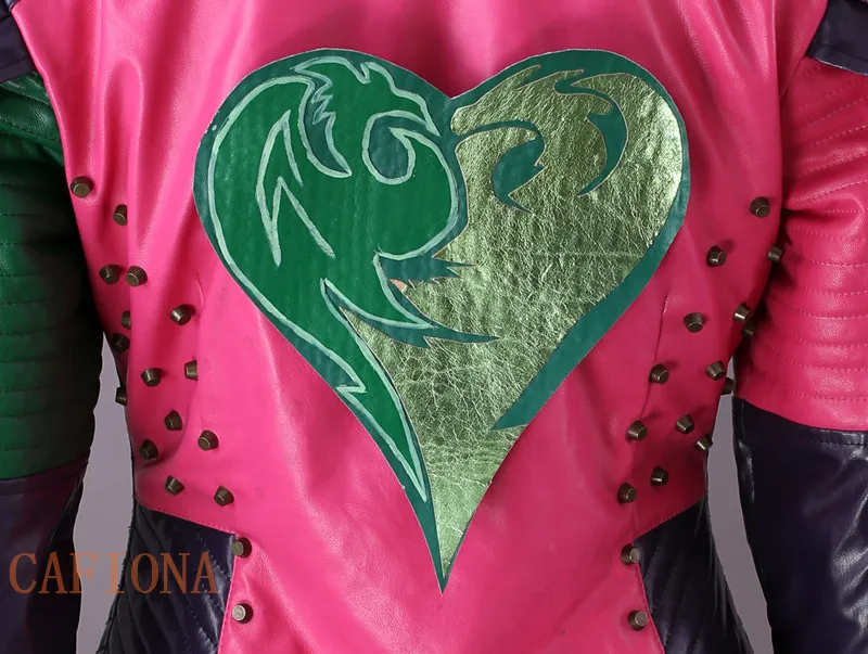 Cafiona Descendants 2 cosplay Mal cosplay costume кожаное пальто в стиле панк полный набор на заказ размер Вечерние