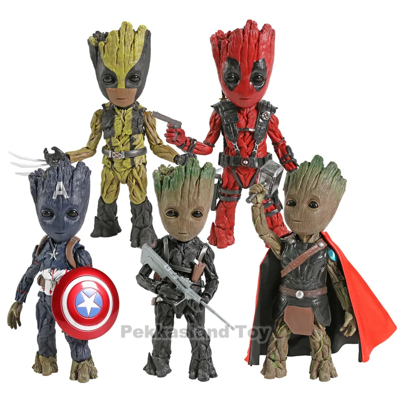 

Super Hero Marvel Comics Tree Man Cosplay Deadpool Wolverine Captain America The Winter Soldier Tree Man Action Figure Model Toy