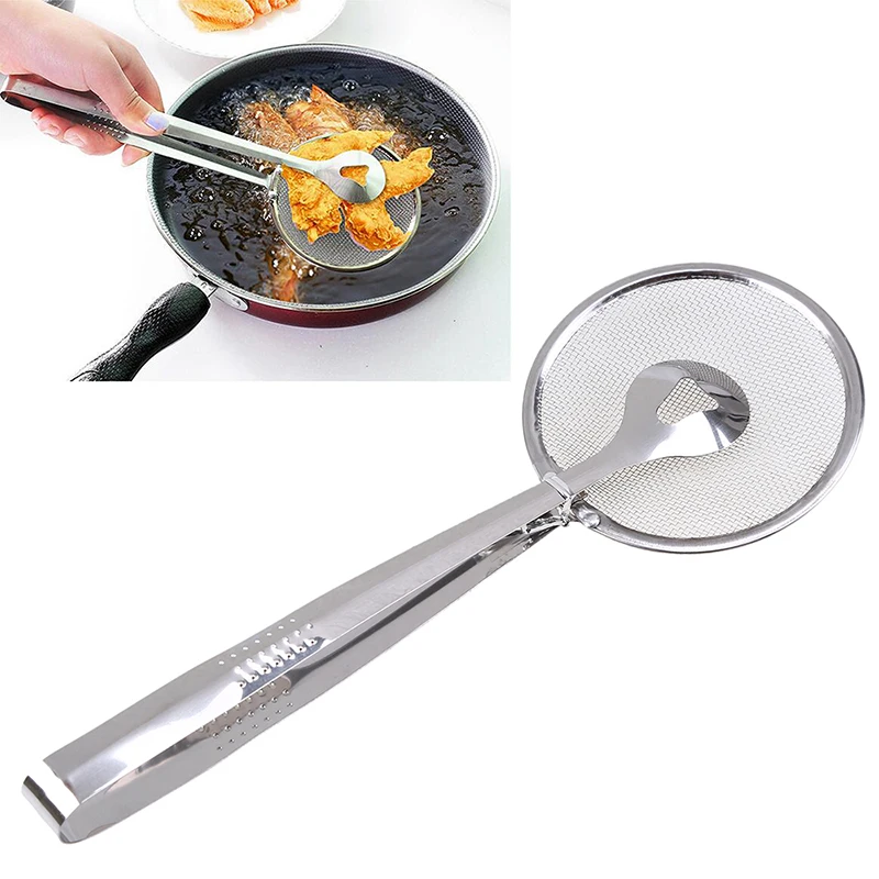 

Stainless Steel Food Clip Snack Fryer Strainer BBQ Buffet Serving French Fries Tong Frying Mesh Colander Filter Oil Drainer