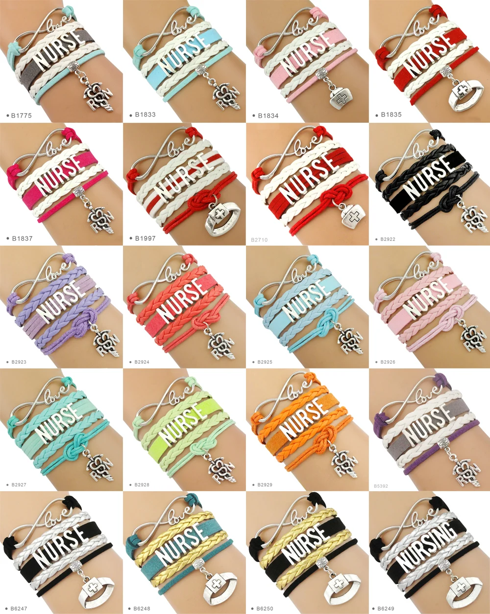 Браслет с шармами бесконечность для медсестер и мальчиков|love charm bracelet|charm