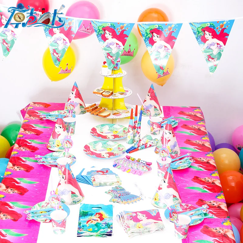 luxury 90pcslot new kids birthday party decoration set birthday baby mermaid theme party supplies - Party Decoration Stores luxury 90pcslot new kids birthday party decoration set birthday baby mermaid theme party supplies - Party Decoration Stores