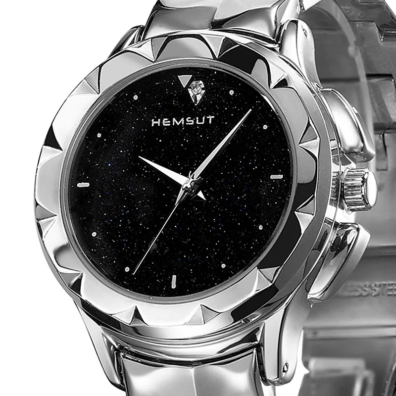 

Brand New Luxury Fashion Watch Women Silver Steel Band Galaxy Dial Design Women Wrist Watch in original box