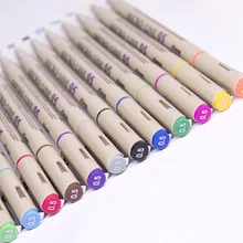 12 цветов наконечники набор микро Fineliner фломастеры для рисования фетр для Аниме Манга искусство/Школа/офис продукты поставки профессиональная боль