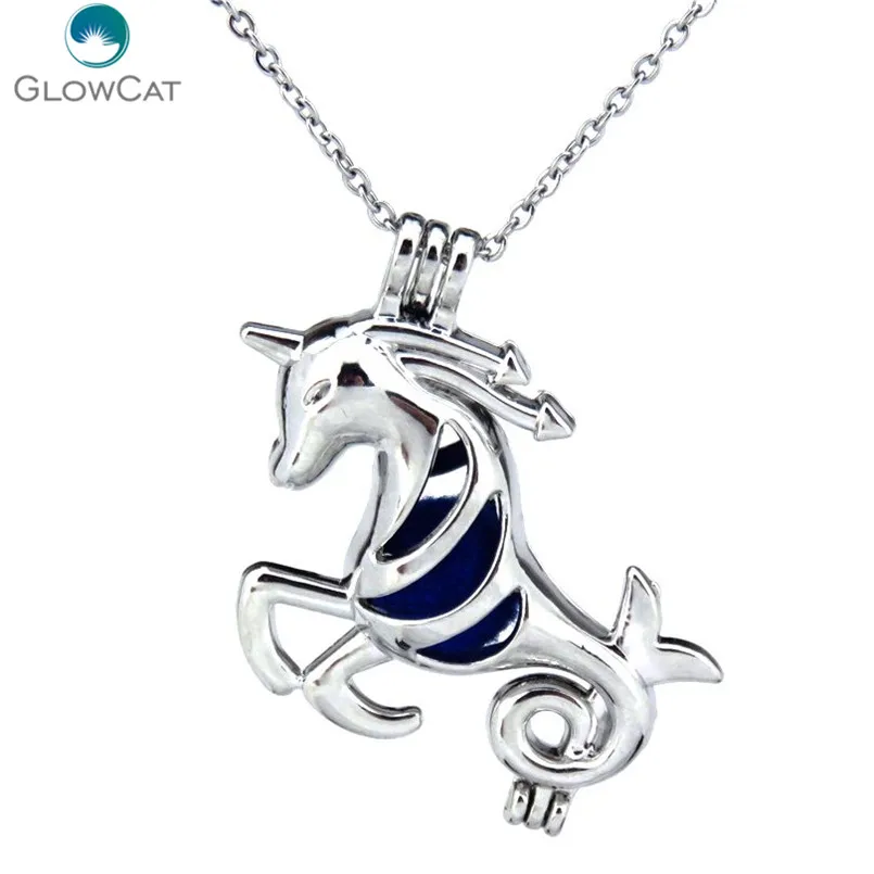 Horse Running Pendant With Bead Inside