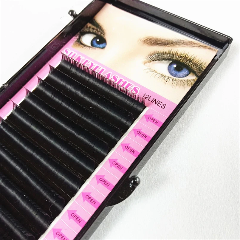 

12rows/tray 0.07D 9MM Individual Lashes Thick Natural Lashes Handmade False Eyelashes Makeup Tool Eyelash Extension Cosmetics
