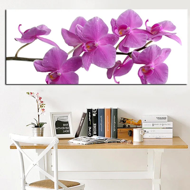 Digital Print Moder 3D Pink Orchid Flower Painting on Canvas Wall Picture Art Poster Sofa Home Cuadros Decor Dropship Unframed