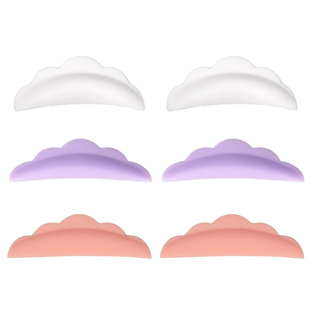 Set of 3 pairs, Professional Eyelashes Perming Curing Silicon Pads Make Up Tool Accessories