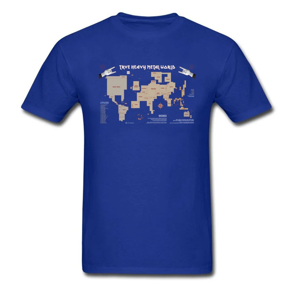 Tops Tees True Heavy Metal World Map ostern Day Short Sleeve Pure Cotton Crewneck Men T Shirt Summer Sweatshirts Prevailing True Heavy Metal World Map blue
