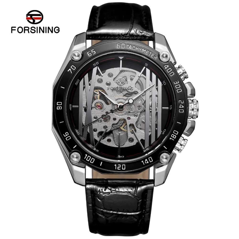 

Mechanical Steampunk Series Men Military Sport Watch Transparent Skeleton Dial Automatic Watch Top Brand Luxury Forsining Clock
