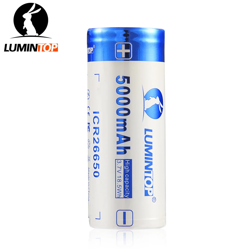 

LUMINTOP Protection Li-ion 26650 3.7V 5000mAh Rechargeable Battery