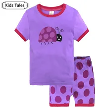 ST355 модная летняя Пижама для мальчиков Одежда для детей с рисунком пижамный комплект детской одежды для маленьких девочек пижама для детей от 2 до 7 лет