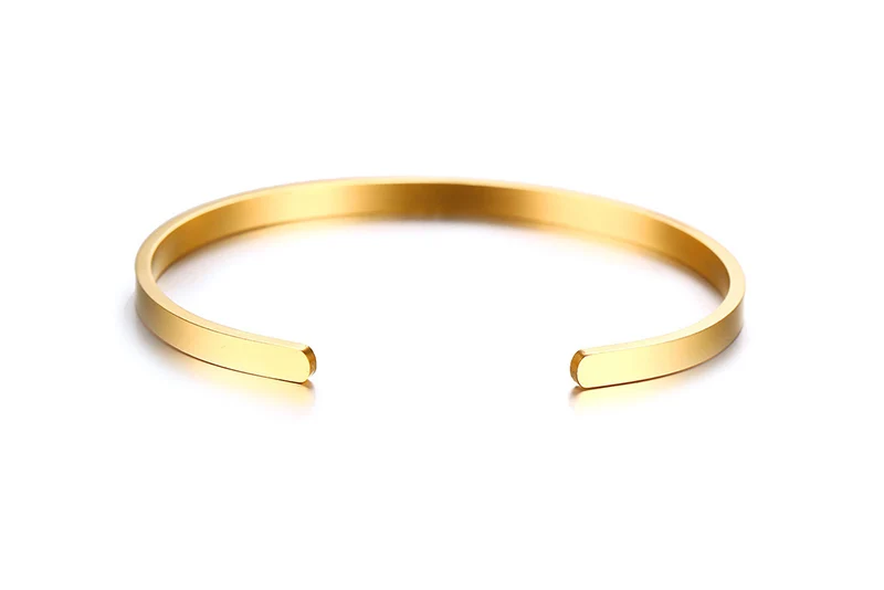 Минималистичный браслет из нержавеющей стали для женщин 3 мм/5 мм простой женский браслет золотой цвет дружба вдохновляющий Браслет-манжета