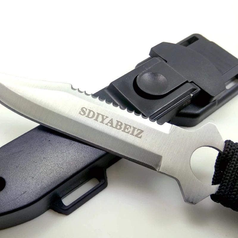 Тактический нож, нож ПАРАШЮТИСТА из нержавеющей стали для дайвинга, прямой нож для выживания на открытом воздухе, кемпинга, дайвинга, двойного назначения