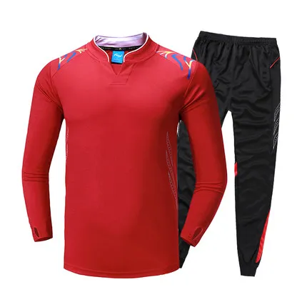 Зимний мужской тренировочный костюм для футбола, свободная игровая футболка, тренировочная Спортивная одежда для мальчиков, беговые формы для бега - Цвет: DK5583 red