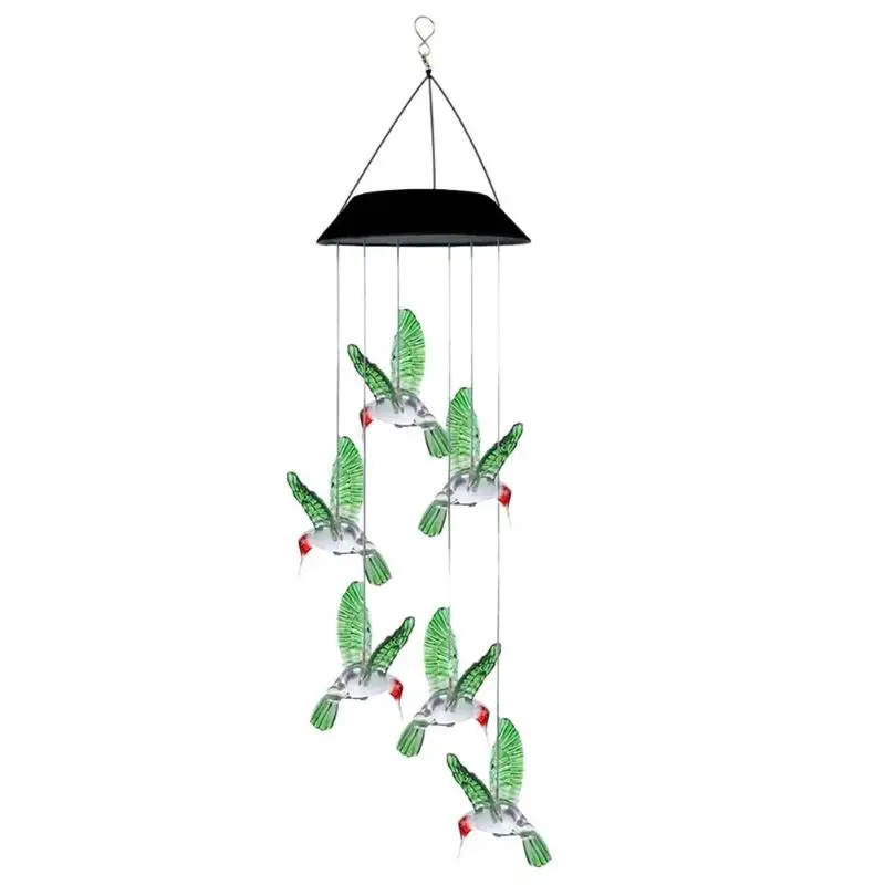 

Solar LED Hummingbird Wind Chime Light Outdoor Color Changing Hanging Lamp