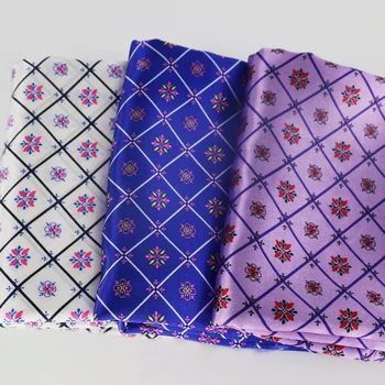 

100cm*148cm Handmade Diy Cloth Floral Plaid Patchwork Satin Fabric Charmeuse