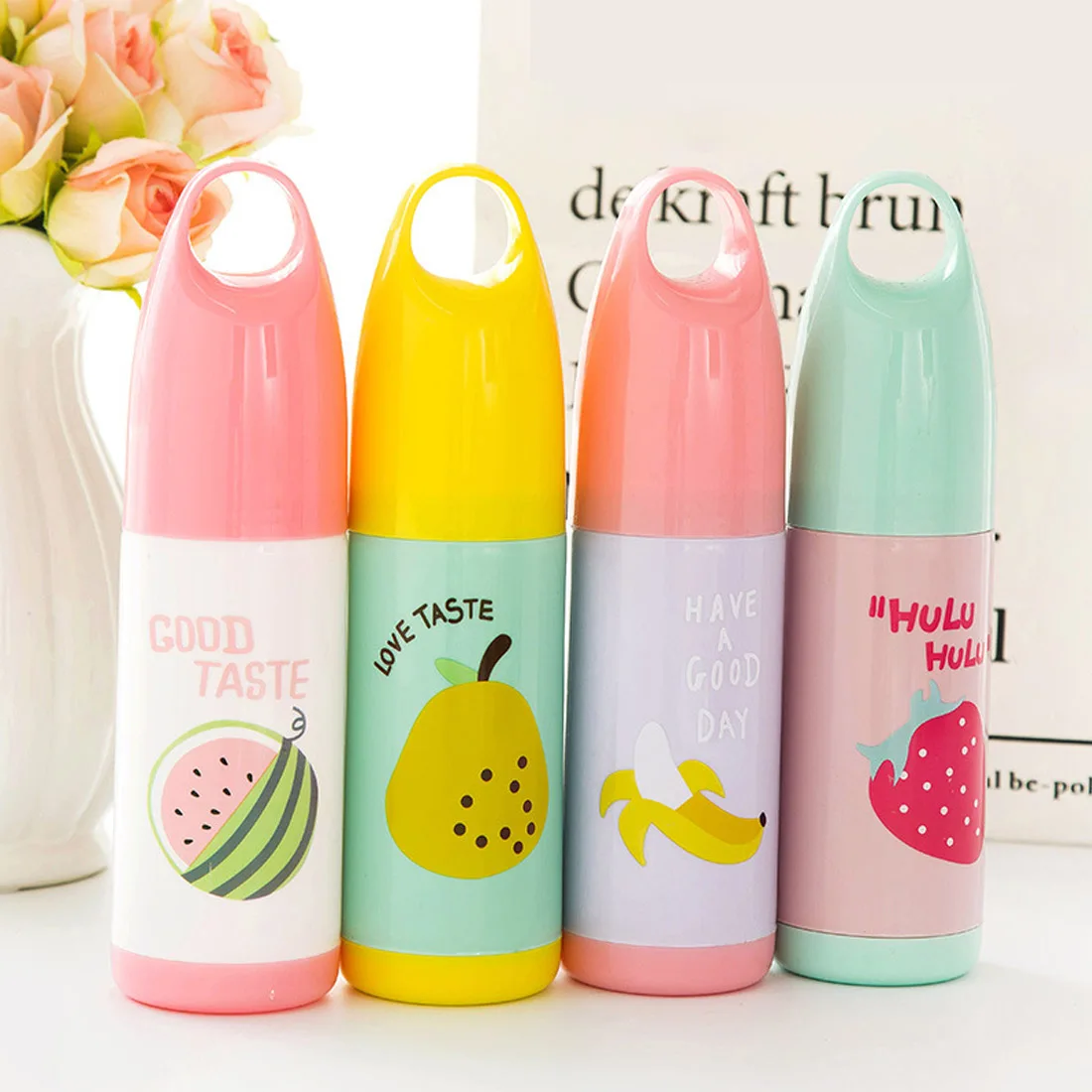 

1PCs/Set Cute Fruit Design Travel Storage Box Travel Wash Cup Set Multifunctional Portable Toothpaste Toothbrush Bathroom Set