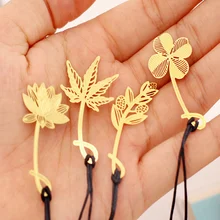 500 шт канцелярские принадлежности милые металлические золотистые закладки винтажный кленовый лист четыре листа закладки в форме клевера бумажный зажим для книги
