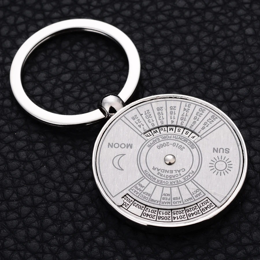 

10PCS Creative Metal English Calendar Keychains Car keyring Fashion Charm Key Holder Souvenir Gifts Customized LOGO J054