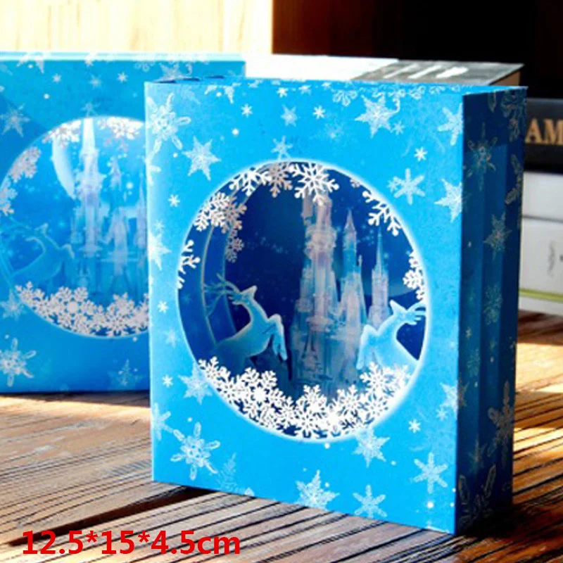 Рождественская открытка 3D открытка Снежинка подарочные бумажные карточки всплывающие органайзер для елки снежинки карты праздничные подарки