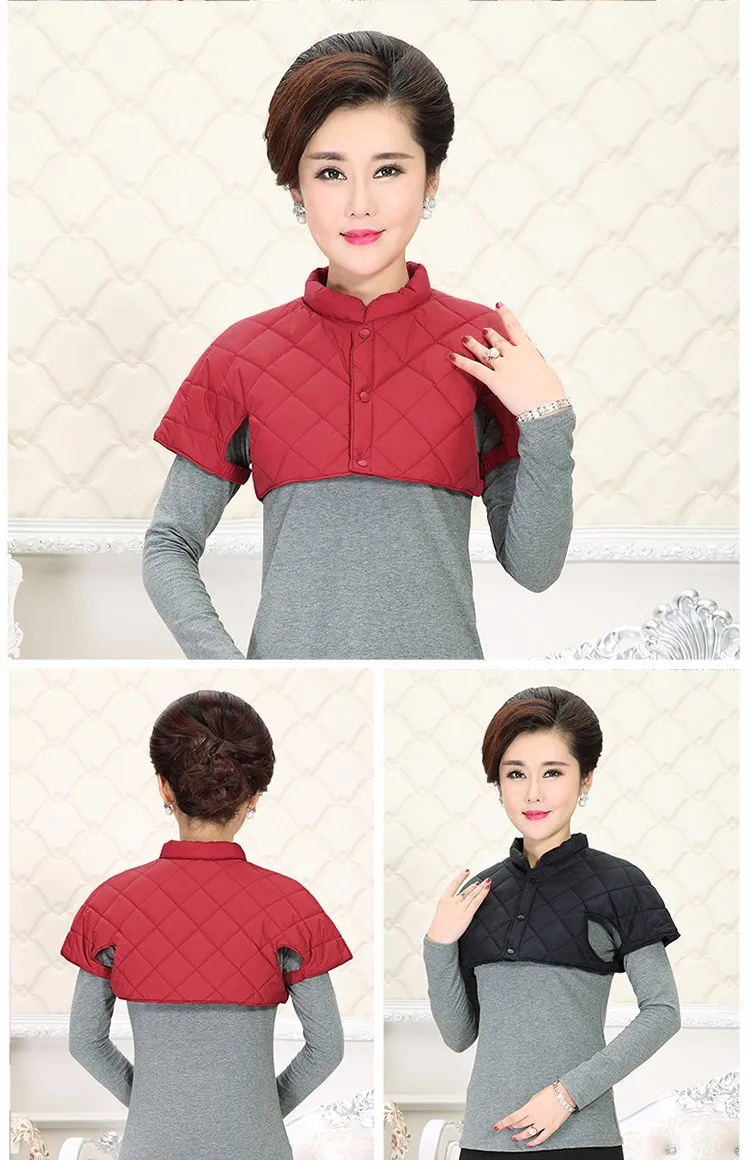 Woman Quilted Puffer Shoulder Padded Vest Red Dark Blue Ultrashort Padded Waistvest Warm Stand Collar Bolero Gilet Autumn Winter (17)