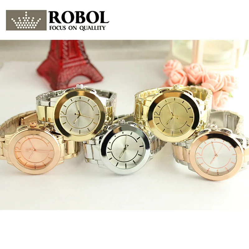 

ROBOL Stainless Steel Men's and Women's Couples Quartz Watches Fashion Luxury Jewelry Gift Temperament Exquisite Original Copy
