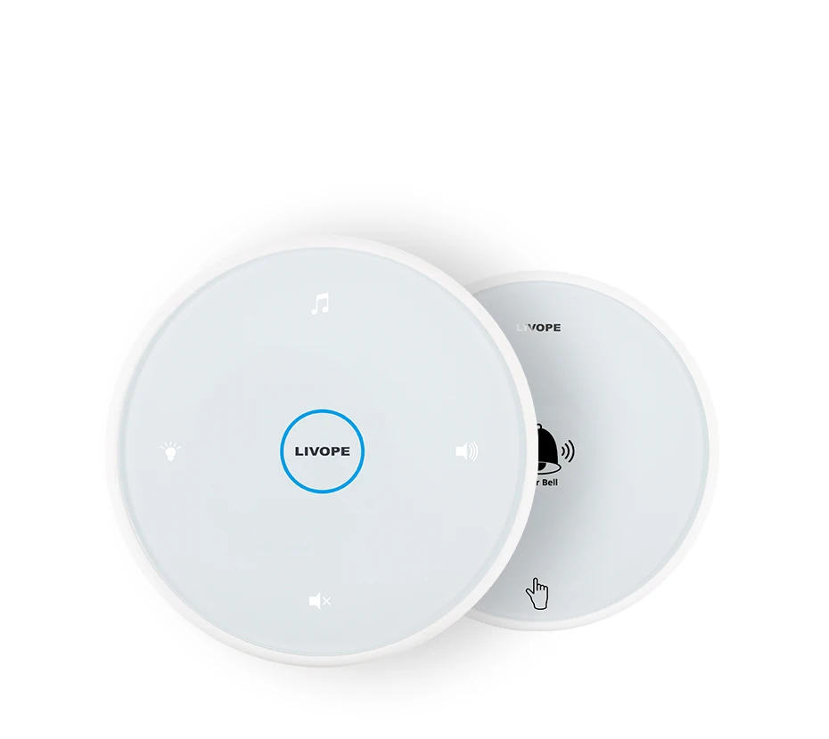 LIVOPE Smart Ding Dong Wireless electronic touch doorbell receiver,wifi doorbell house call,Night Light,music,eu plugs,ringbell