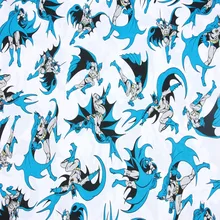 140 см ширина мультфильм Бэтмен печать белый хлопок ткань для мальчиков одежда постельных принадлежностей домашний текстиль наволочки Sewing-BK386